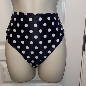 Black and white polka dot swim bottoms